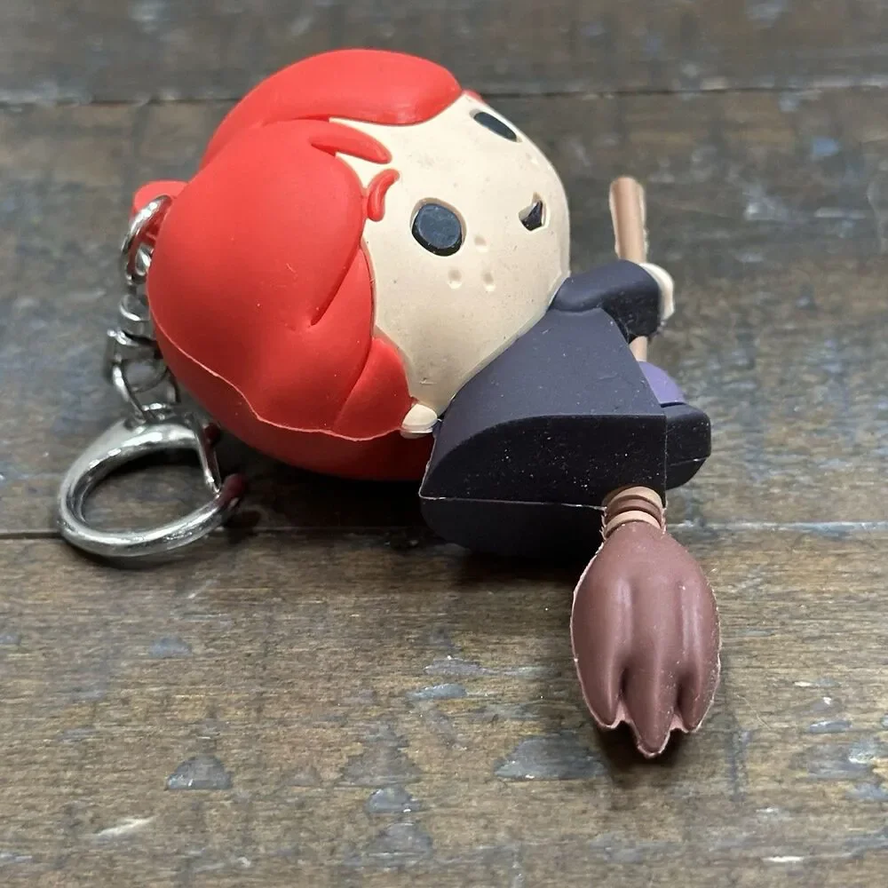 Harry Potter Keychains Lot of 3 – Chibi Ron & Hermione Flying Broom Figures